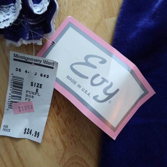 NWT Deadstock Vintage Evy Velveteen Victorian Dress - Picture 5 of 6